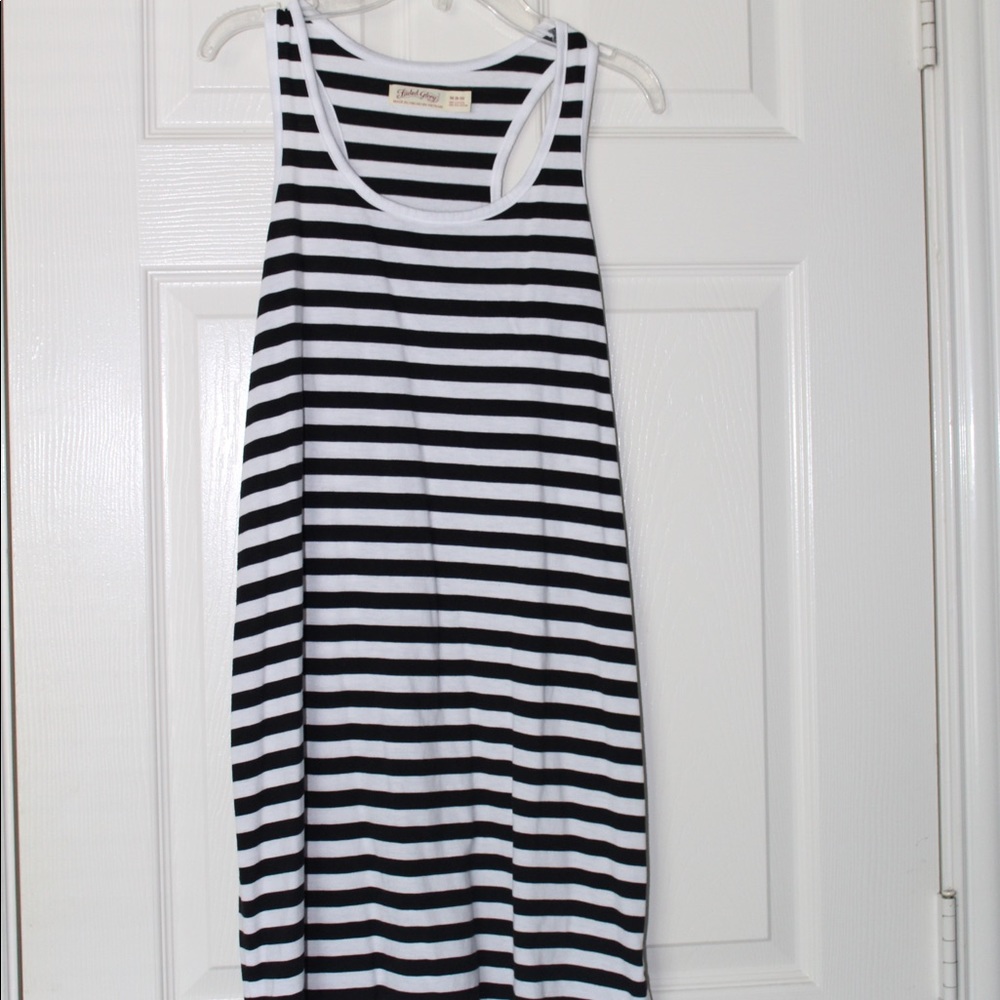 Black and White Stripped Sun Dress
